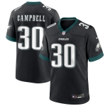 Mens Philadelphia Eagles #30 Jihaad Campbell Nike Black Football Jersey