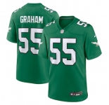 Men's Philadelphia Eagles  #55 Brandon Graham Green 2023 Game Throwback Jersey