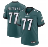Men's Philadelphia Eagles #77 Mekhi Becton Sr. Midnight Green Nike Game Jersey