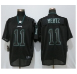 Men Nike Philadelphia Eagles #11 Carson Wentz Lights Out Black Elite Jersey