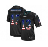 Men's Nike Philadelphia Eagles #13 Nelson Agholor Elite Black USA Flag Fashion NFL Jersey