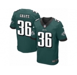 Men's Nike Philadelphia Eagles #36 Dwayne Gratz Elite Midnight Green Team Color NFL Jersey
