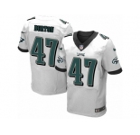 Men's Nike Philadelphia Eagles #47 Trey Burton Elite White NFL Jersey