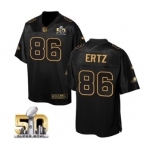 Men's Nike Philadelphia Eagles #86 Zach Ertz Elite Black Pro Line Gold Collection NFL Jersey