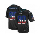Men's Nike Philadelphia Eagles #90 Marcus Smith II Elite Black USA Flag Fashion NFL Jersey