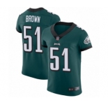 Men's Philadelphia Eagles #51 Zach Brown Midnight Green Team Color Vapor Untouchable Elite Player Football Jersey