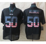 nike nfl jerseys philadelphia eagles #50 alonso black[Elite USA flag fashion]