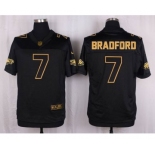 nike nfl jerseys philadelphia eagles #7 bradford black gold collection[Elite][bradford]
