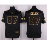 nike nfl jerseys philadelphia eagles #87 brent celek black gold collection[Elite]