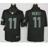 Men Nike Philadelphia Eagles #11 Carson Wentz Impact Limited Black Jerseys