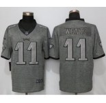 Men Nike Philadelphia Eagles #11 Carson Wentz Stitched Gridiron Gray Limited Jersey