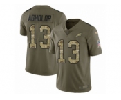 Men Nike Philadelphia Eagles #13 Nelson Agholor Limited Olive Camo 2017 Salute to Service NFL Jersey