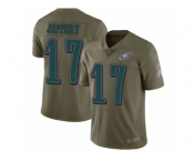 Men Nike Philadelphia Eagles #17 Alshon Jeffery Limited Olive 2017 Salute to Service NFL Jersey