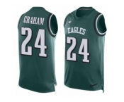 Men Nike Philadelphia Eagles #24 Corey Graham Limited Midnight Green Player Name & Number Tank Top NFL Jersey