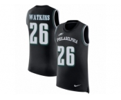 Men Nike Philadelphia Eagles #26 Jaylen Watkins Black Rush Player Name & Number Tank Top NFL Jersey