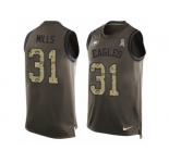 Men Nike Philadelphia Eagles #31 Jalen Mills Limited Green Salute to Service Tank Top NFL Jersey