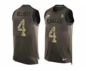 Men Nike Philadelphia Eagles #4 Jake Elliott Limited Green Salute to Service Tank Top NFL Jersey