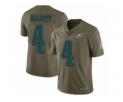 Men Nike Philadelphia Eagles #4 Jake Elliott Limited Olive 2017 Salute to Service NFL Jersey