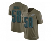 Men Nike Philadelphia Eagles #58 Jordan Hicks Limited Olive 2017 Salute to Service NFL Jerse