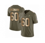Men Nike Philadelphia Eagles #60 Chuck Bednarik Limited Olive Gold 2017 Salute to Service NFL Jersey