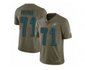 Men Nike Philadelphia Eagles #71 Jason Peters Limited Olive 2017 Salute to Service NFL Jersey