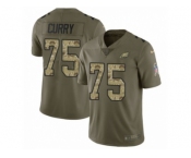 Men Nike Philadelphia Eagles #75 Vinny Curry Limited Olive Camo 2017 Salute to Service NFL Jerse