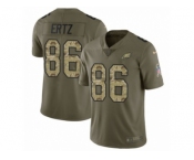 Men Nike Philadelphia Eagles #86 Zach Ertz Limited Olive Camo 2017 Salute to Service NFL Jersey