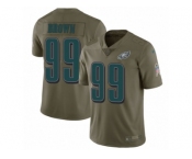 Men Nike Philadelphia Eagles #99 Jerome Brown Limited Olive 2017 Salute to Service NFL Jersey