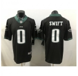 Men Philadelphia Eagles 0 D'Andre Swift Black 2023 Draft Vapor Limited Stitched Football Jersey