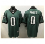 Men Philadelphia Eagles 0 D'Andre Swift Green 2023 Draft Vapor Limited Stitched Football Jersey