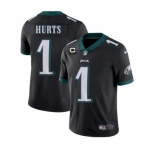 Men's Eagles 2022 #1 Jalen Hurts Black With 2-star C Patch Vapor Untouchable Limited Stitched NFL Jersey