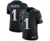 Men's Eagles 2022 #1 Jalen Hurts Black With 2-star C Patch Vapor Untouchable Limited Stitched NFL Jersey