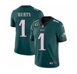 Men's Eagles 2022 #1 Jalen Hurts Green With 2-star C Patch Vapor Untouchable Limited Stitched NFL Jersey
