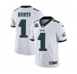 Men's Eagles 2022 #1 Jalen Hurts White With 2-star C Patch Vapor Untouchable Limited Stitched NFL Jersey