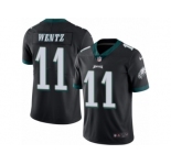 Men's Nike Philadelphia Eagles #11 Carson Wentz Limited Black Rush NFL Jersey