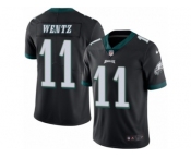 Men's Nike Philadelphia Eagles #11 Carson Wentz Limited Black Rush NFL Jersey