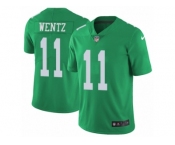 Men's Nike Philadelphia Eagles #11 Carson Wentz Limited Green Rush NFL Jersey