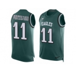Men's Nike Philadelphia Eagles #11 Carson Wentz Limited Midnight Green Player Name & Number Tank Top Wentzylvania NFL Jersey
