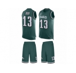 Men's Nike Philadelphia Eagles #13 Josh Huff Limited Midnight Green Tank Top Suit NFL Jersey
