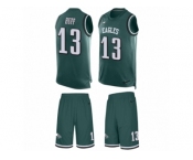 Men's Nike Philadelphia Eagles #13 Josh Huff Limited Midnight Green Tank Top Suit NFL Jersey