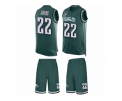Men's Nike Philadelphia Eagles #22 Sidney Jones Limited Midnight Green Tank Top Suit NFL Jersey