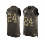 Men's Nike Philadelphia Eagles #24 Ryan Mathews Limited Green Salute to Service Tank Top NFL Jersey