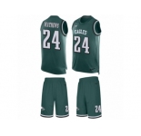 Men's Nike Philadelphia Eagles #24 Ryan Mathews Limited Midnight Green Tank Top Suit NFL Jersey