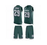 Men's Nike Philadelphia Eagles #29 Terrence Brooks Limited Midnight Green Tank Top Suit NFL Jersey
