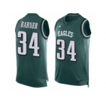 Men's Nike Philadelphia Eagles #34 Kenjon Barner Limited Midnight Green Player Name & Number Tank Top NFL Jersey
