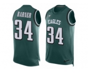 Men's Nike Philadelphia Eagles #34 Kenjon Barner Limited Midnight Green Player Name & Number Tank Top NFL Jersey