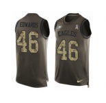 Men's Nike Philadelphia Eagles #46 Herman Edwards Limited Green Salute to Service Tank Top NFL Jersey