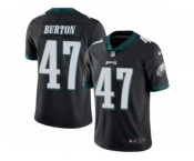 Men's Nike Philadelphia Eagles #47 Trey Burton Limited Black Rush NFL Jersey