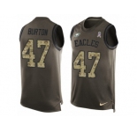 Men's Nike Philadelphia Eagles #47 Trey Burton Limited Green Salute to Service Tank Top NFL Jersey