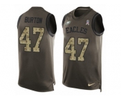 Men's Nike Philadelphia Eagles #47 Trey Burton Limited Green Salute to Service Tank Top NFL Jersey